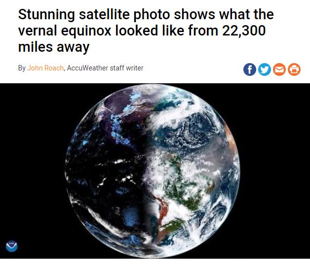 Stunning Satellite Photo Shows What the Vernal Equinox Looks Like from 22,000 Miles Away?